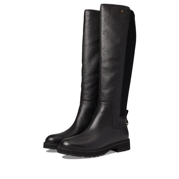 NWT Cole Haan Women’s Greenwich Tall Waterproof Boots Black Leather 5B - Picture 1 of 5